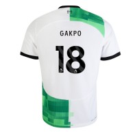 Camiseta Liverpool Cody Gakpo #18 Segunda Equipación Replica 2023-24 mangas cortas